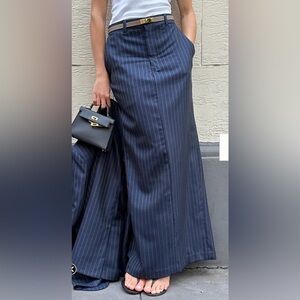 Elegant Navy Striped Maxi Skirt!  Classic statement!